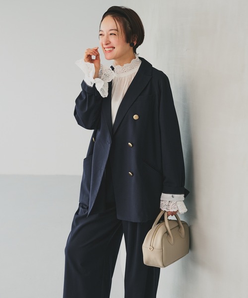 pual ce cin ブラウス シャツ 襟袖レースプチハイネックブラウス