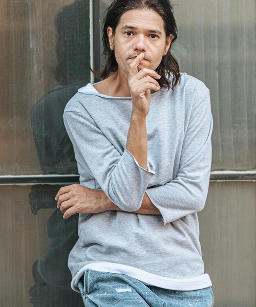 CAMBIO（カンビオ） トレーナー スウェット msw1626-ボートネック7分袖