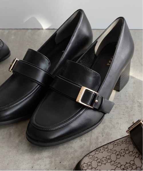 RANDA（ランダ） ローファー ギボシバックルヒールアップローファー