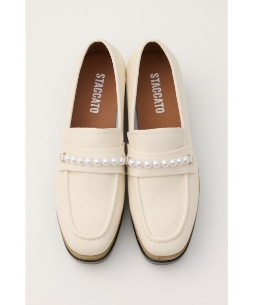 STACCATO（スタッカート） ローファー パールチェーンプラットフォーム