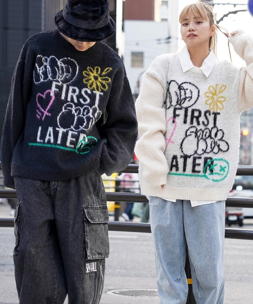 セーター ニット 「Unisex」モヘアライク タギング クルーニット