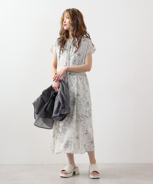 Anna Nicola（アンナニコラ） ワンピース 線画プリントワンピース