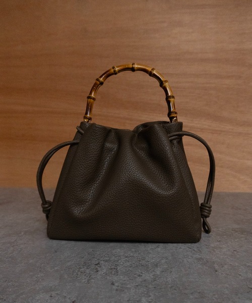 SHE HER HER HERS ハンドバッグ バンブーハンドルドロストバッグ