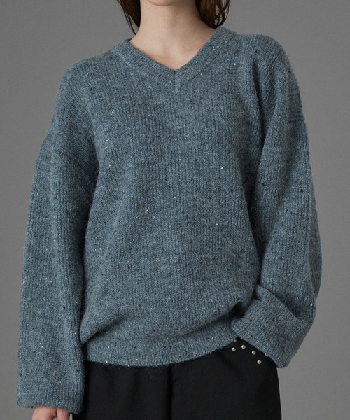 ONCILY（オンシェリー） セーター ニット WOOL BLEND COLOR NEP V-NECK