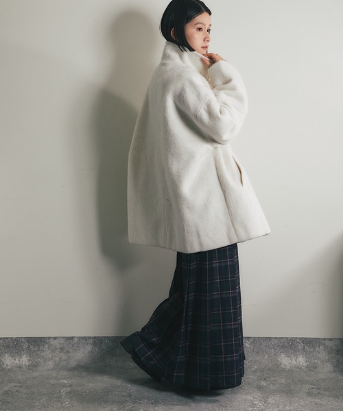 ピーコート pコート シャギーダブルコート レディース メンズ