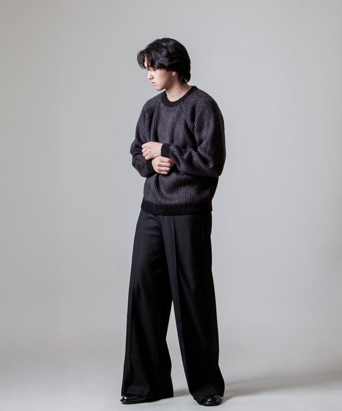 ZIP FIVE -White Line- セーター ニット 「White Line」 コントラスト