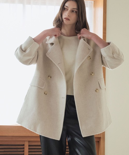 ELFRANK ステンカラーコート コート 「ウール70％」スタンドカラー