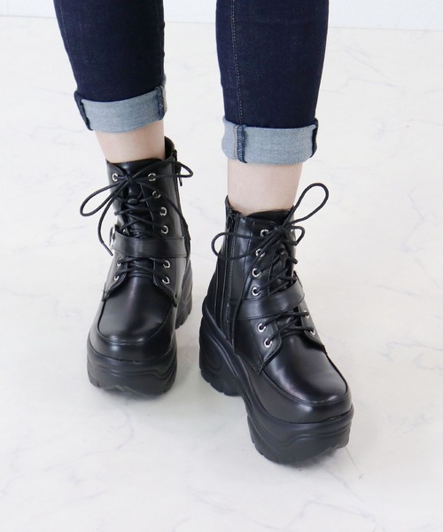 LOVEHUNTER（ラブハンター） ブーツ 超厚底スニーカーソール ベルト