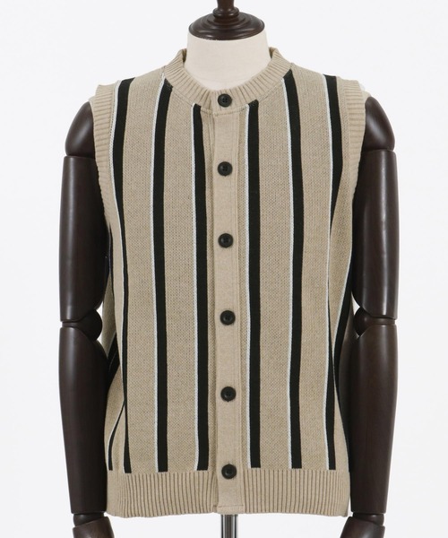 CAMBIO（カンビオ） ベスト ジレ mcg3414- レジメンストライプニット