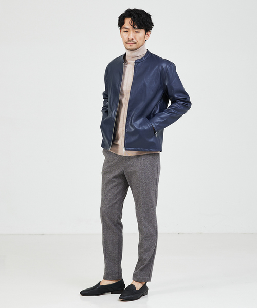 ABAHOUSE GRAY セーター ニット 「カシミアタッチ」シャドーストライプ