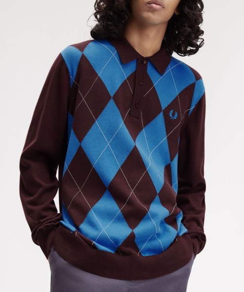 FRED PERRY（フレッドペリー） ポロシャツ Argyle Long Sleeve Knitted