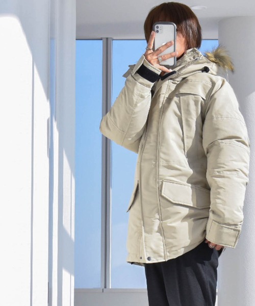 モッズコート コート タスラン 中綿フードファージャケット レディース