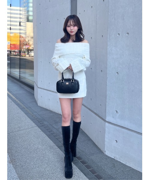 Darich（ダーリッチ） ワンピース ヘアリーオフショルニットミニ