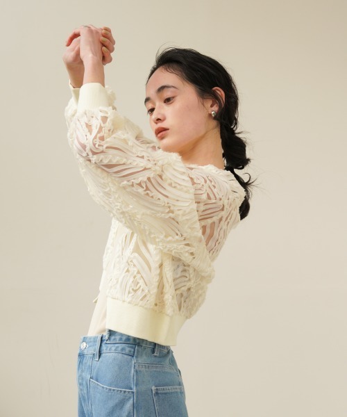 BAB（バブ） カーディガン テープジャガードレースカーディガン