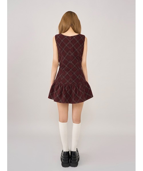 Darich（ダーリッチ） ワンピース タータンチェックノースリミニ