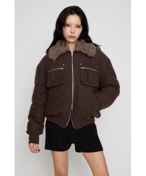 LAGUA GEM（ラグアジェム） ブルゾン アウター TWEED LIKE BOA