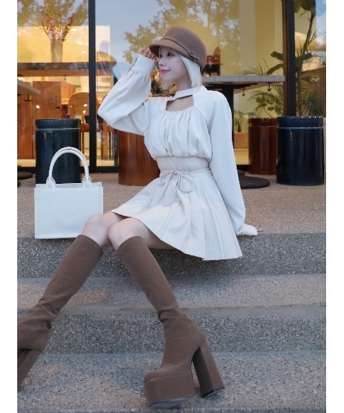 Darich（ダーリッチ） ワンピース ドッキングコルセットプリーツミニ