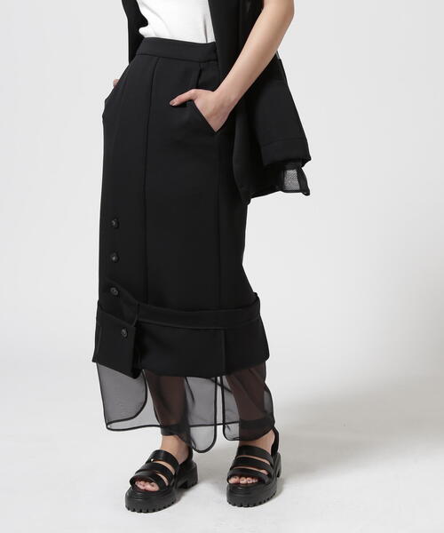 UN3D.（アンスリード） スカート UN3D./アンスリード/SHEER LAYERED SK