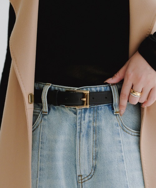 anuans（アニュアンス） ベルト スクエアバックルベルト レディース