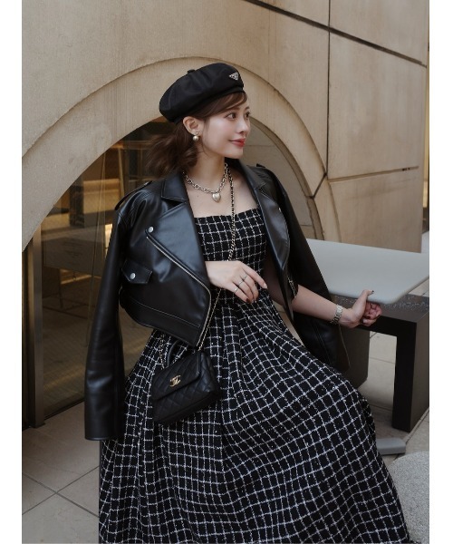 Darich（ダーリッチ） レザージャケット ライダース ドロップショート