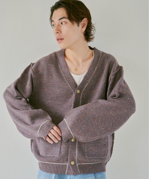 Camphor wood カーディガン nep stitching loose cardigan / ネップ
