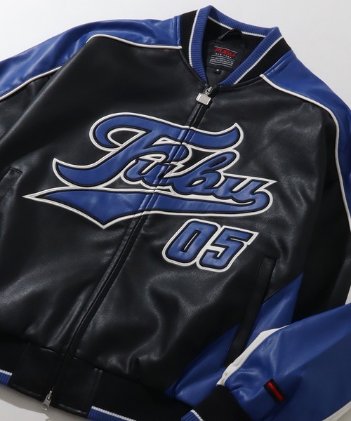 FUBU（フブ） スタジャン Faux Leather Game Jacket / フォウ レザー