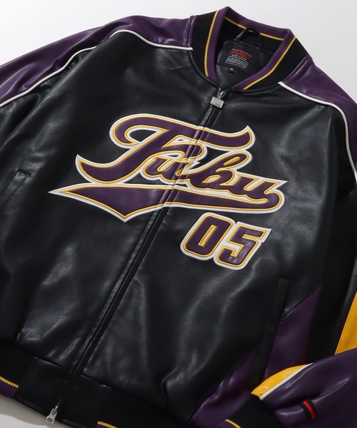 FUBU（フブ） スタジャン Faux Leather Game Jacket / フォウ レザー