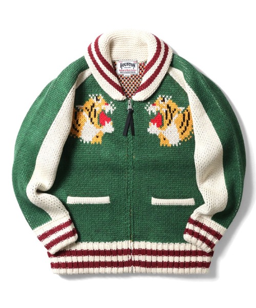 HOUSTON（ヒューストン） カーディガン COWICHAN SWEATER TIGER 手編み