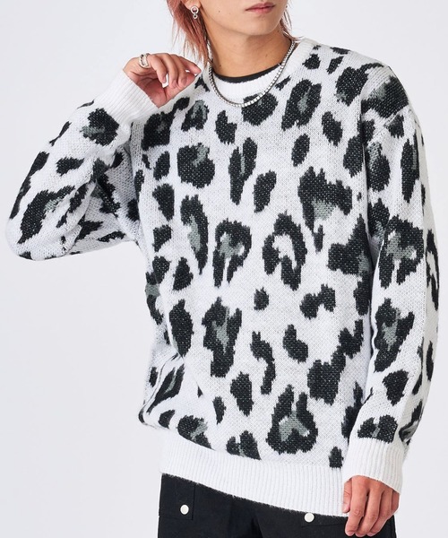 RE730 セーター ニット モヘアタッチクルーネックニット ビッグ