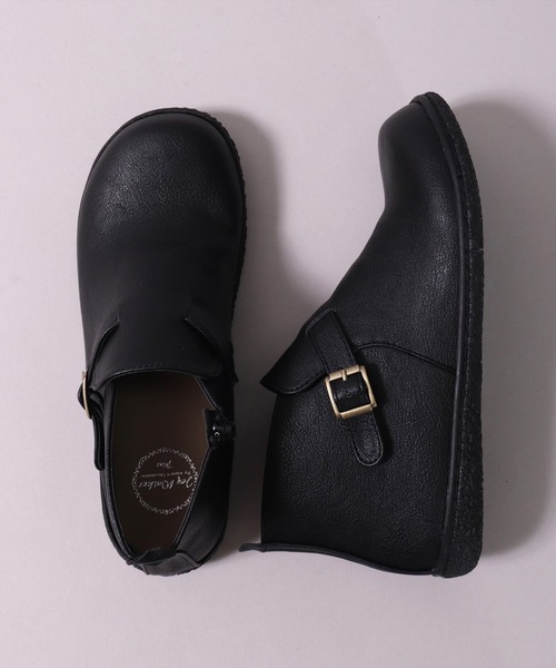 ブーツ (ES)「 Joy Walker Plus 」フェイクレザー ベルト サイドジップ