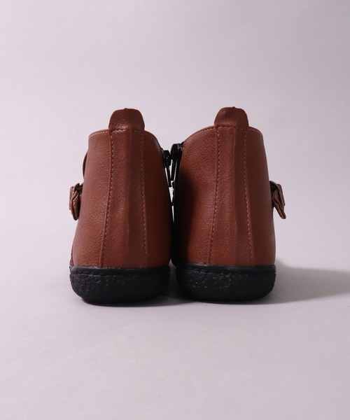 ブーツ (ES)「 Joy Walker Plus 」フェイクレザー ベルト サイドジップ