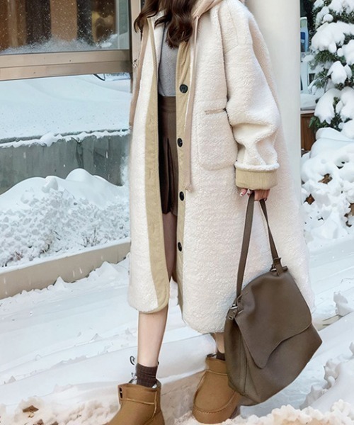 モッズコート コート 「再入荷」「ボアコード」バイカラーボアコート