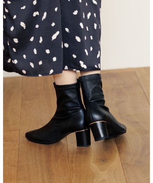 HIMIKO ブーツ 「Made in Japan」「撥水」シープレザーストレッチ