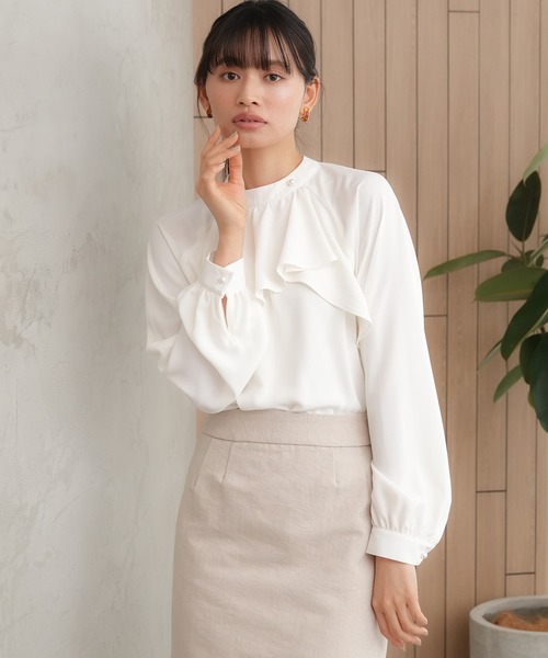 TRUDEA（トルディア） ブラウス シャツ アシメラッフルブラウス