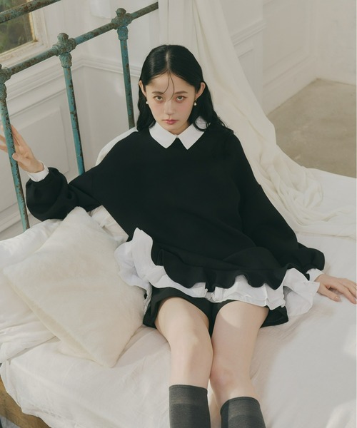 Olu.（オルドット） トレーナー スウェット フリルレイヤード