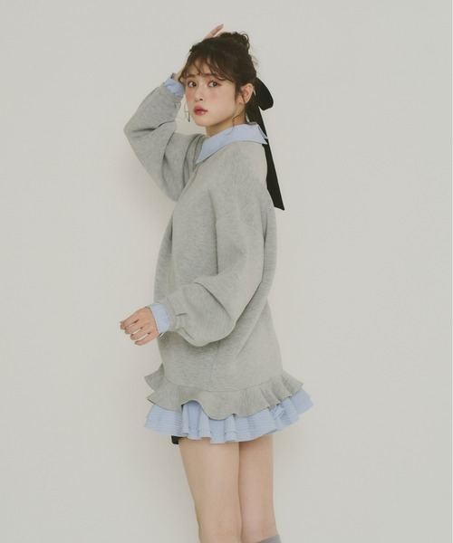 Olu.（オルドット） トレーナー スウェット フリルレイヤード