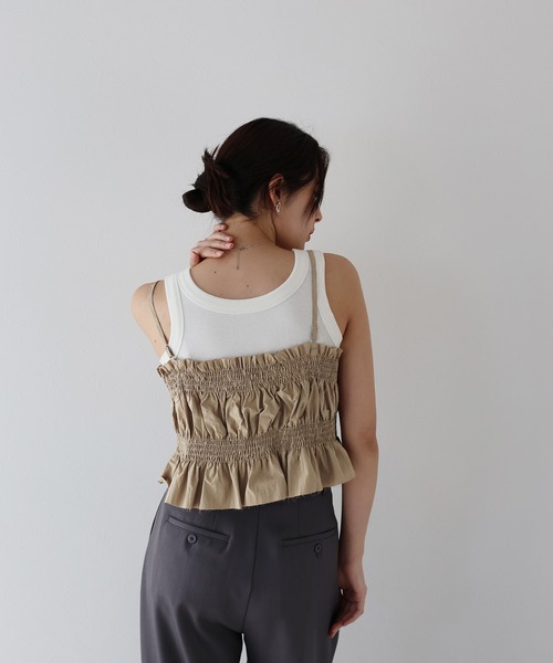 J by blue（ジェイバイブルー） キャミソール シャーリングビスチェ