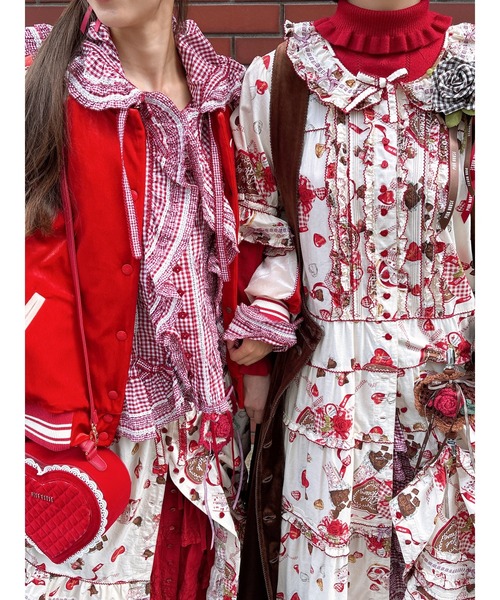 PINK HOUSE（ピンクハウス） ブラウス シャツ ギンガムチェックフード