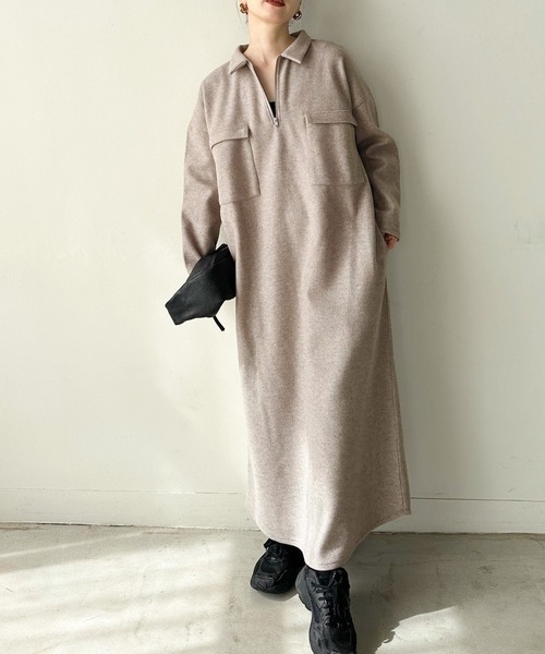 ワンピース 「サイズ展開あり」フロントジップワンピース : ZOZOTOWN