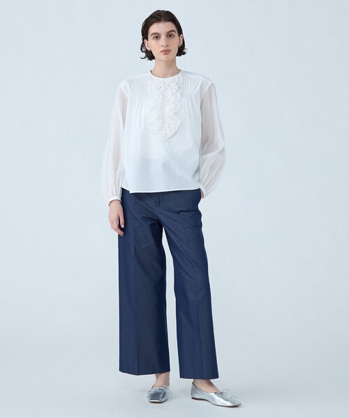 TOMORROWLAND collection ブラウス シャツ ホワイトコンビネーション