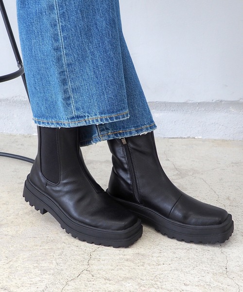byあしながおじさん ブーツ 厚底サイドゴアブーツ 8710378 レディース