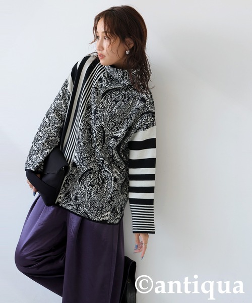 antiqua（アンティカ） ニット セーター アート柄ニット レディース