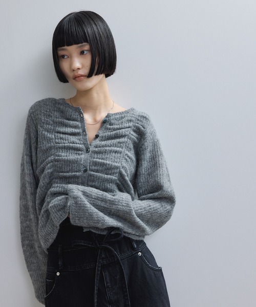 ADAM ET ROPE'（アダムエロペ） カーディガン 「WEB限定」ダブルモヘア