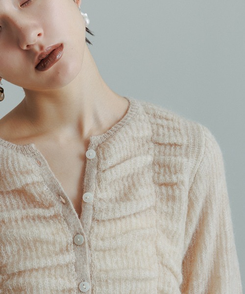 ADAM ET ROPE'（アダムエロペ） カーディガン 「WEB限定」ダブルモヘア