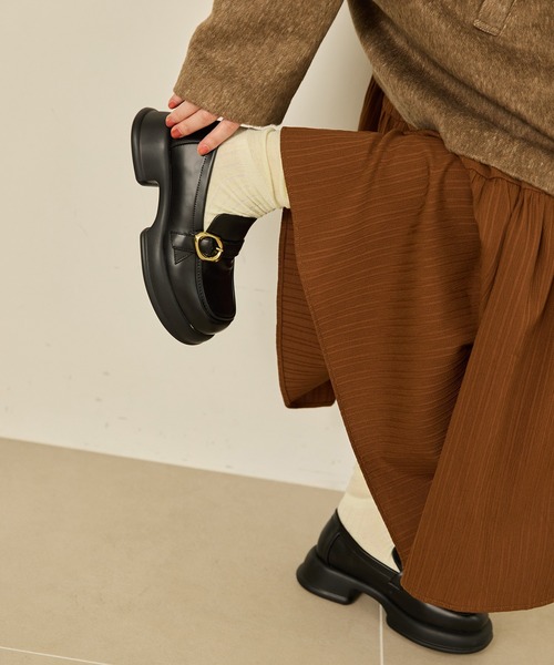 OLUN ローファー nuance buckle loafer/ニュアンスバックルローファー