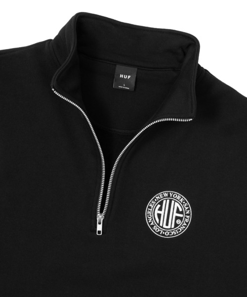 HUF（ハフ） トレーナー スウェット REGIONAL HALF ZIP FLEECE メンズ