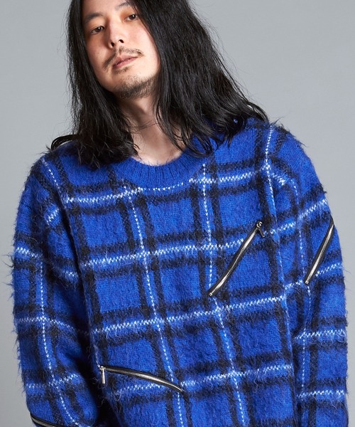 NO ID.（ノーアイディー） セーター ニット 「NO ID.」Zip Check Knit