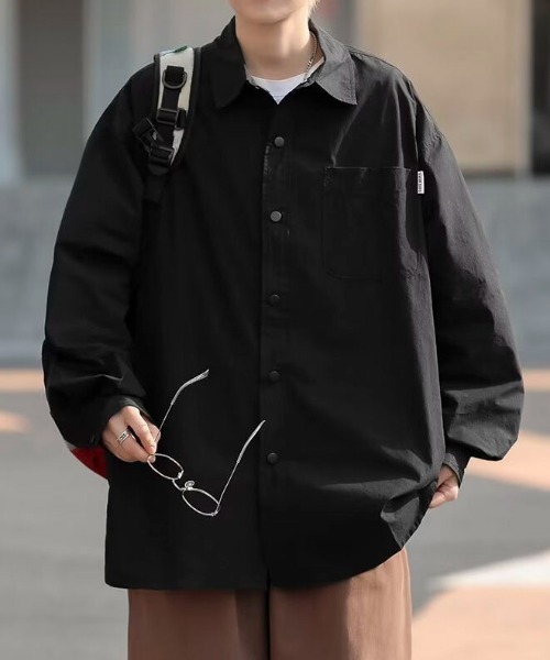 link lot シャツ ビッグシルエットスナップボタンシャツ メンズ