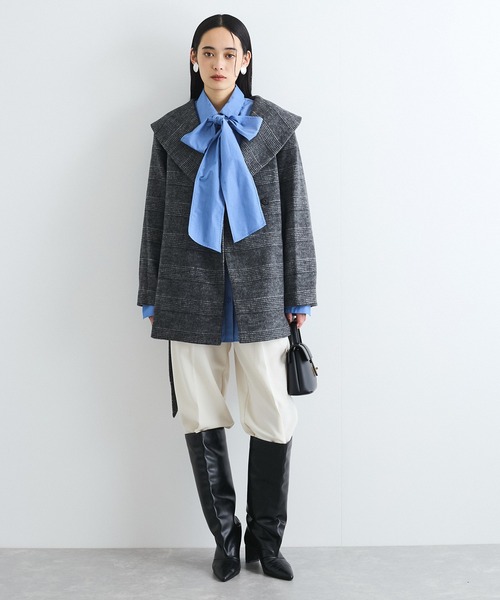 VIS（ビス） コート アウター 毛混ショールカラーコート レディース