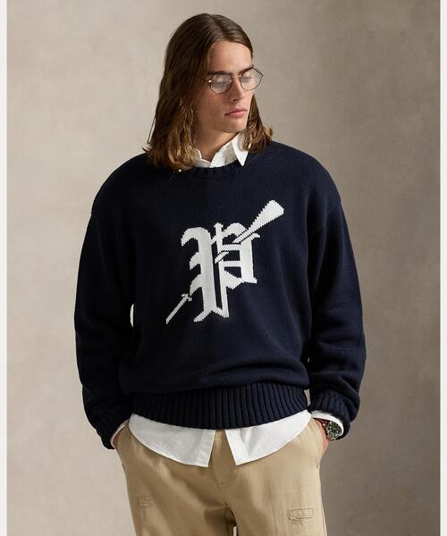 ラルフローレン エンブレムニット ネイビー XS-S ポロラルフローレン